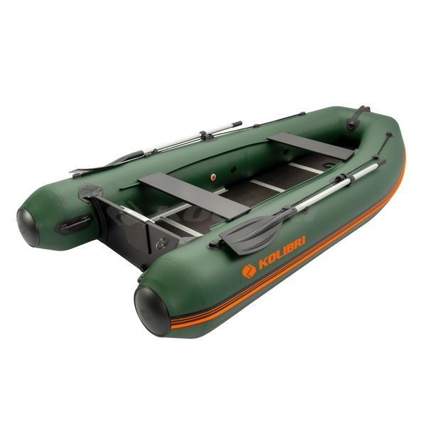 Kolibri KM-330DSL (Колібрі КМ-330ДСЛ) надувний кільовий човен темно-зелений + фанерний пайол, фото kolibri.com.ua №11