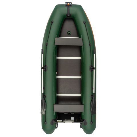 Kolibri KM-360DSL (Колібрі КМ-360ДСЛ) надувний кільовий човен темно-зелений + фанерний пайол, фото kolibri.com.ua №1