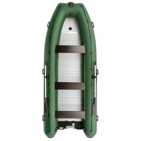Kolibri KM-450DSL (Колібрі КМ-450ДСЛ) надувний кільовий човен темно-зелений + алюмінієвий пайол, фото kolibri.com.ua №1