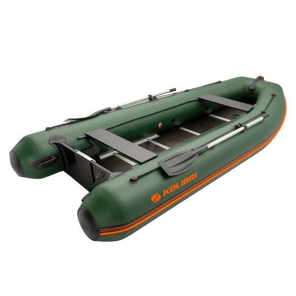 Kolibri KM-360DSL (Колібрі КМ-360ДСЛ) надувний кільовий човен темно-зелений + фанерний пайол, фото kolibri.com.ua №11