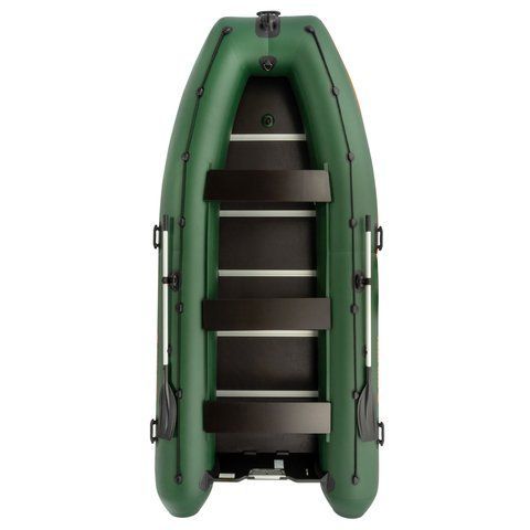 Kolibri KM-400DSL (Колібрі КМ-400ДСЛ) надувний кільовий човен темно-зелений + фанерний пайол, фото kolibri.com.ua №1