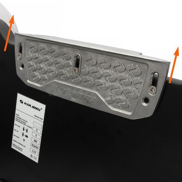 Kolibri KM-450DSL (Колібрі КМ-450ДСЛ) надувний кільовий човен світло-сірий (стандарт) + алюмінієвий пайол, фото kolibri.com.ua №24