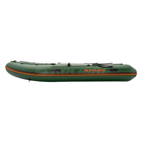 Kolibri KM-400DSL (Колібрі КМ-400ДСЛ) надувний кільовий човен темно-зелений + фанерний пайол, фото kolibri.com.ua №7