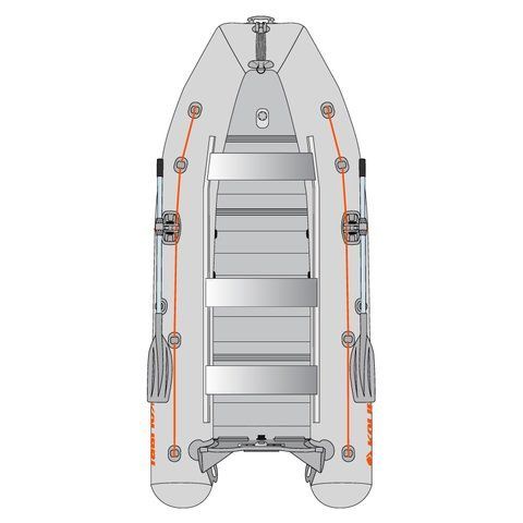 Kolibri KM-450DSL (Колібрі КМ-450ДСЛ) надувний кільовий човен світло-сірий + алюмінієвий пайол, фото kolibri.com.ua №1