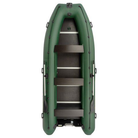 Kolibri KM-450DSL (Колібрі КМ-450ДСЛ) надувний кільовий човен темно-зелений + фанерний пайол, фото kolibri.com.ua №1
