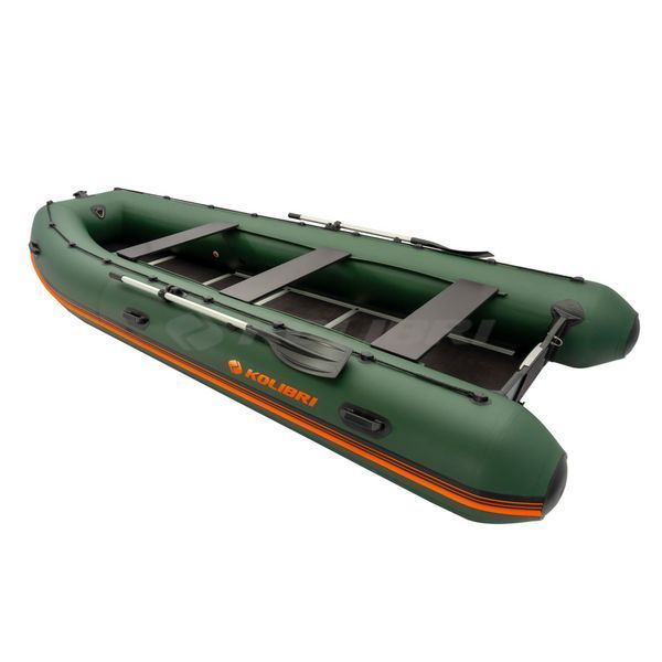 Kolibri KM-450DSL (Колібрі КМ-450ДСЛ) надувний кільовий човен темно-зелений + фанерний пайол, фото kolibri.com.ua №10