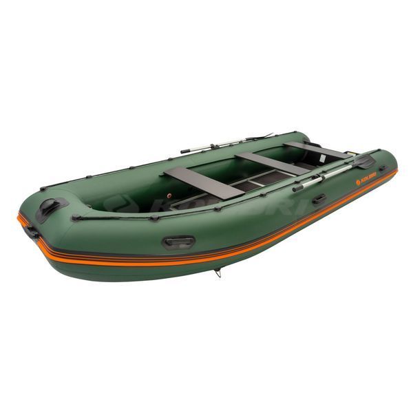 Kolibri KM-450DSL (Колібрі КМ-450ДСЛ) надувний кільовий човен темно-зелений + фанерний пайол, фото kolibri.com.ua №3