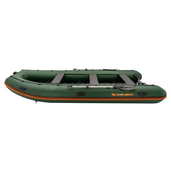 Kolibri KM-450DSL (Колібрі КМ-450ДСЛ) надувний кільовий човен темно-зелений + фанерний пайол, фото kolibri.com.ua №4