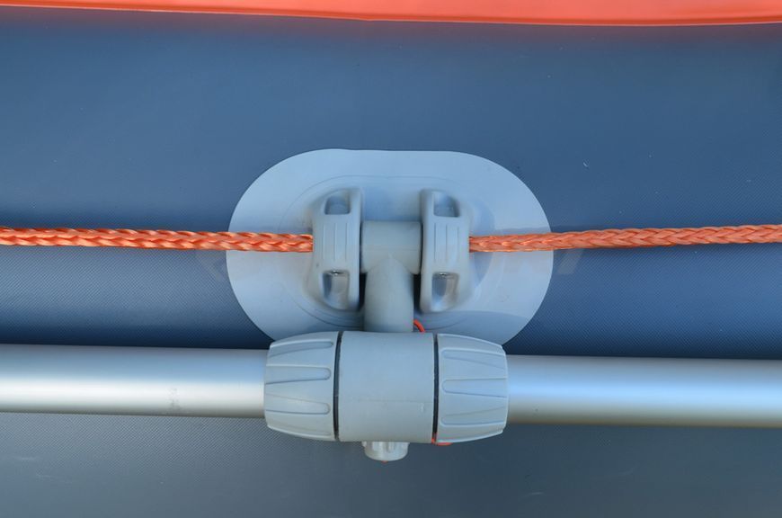 Kolibri KM-330DSL (Колібрі КМ-330ДСЛ) надувний кільовий човен темно-сірий з помаранчевим + фанерний пайол, фото kolibri.com.ua №10