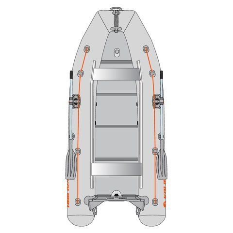 Kolibri KM-360DSL (Колібрі КМ-360ДСЛ) надувний кільовий човен світло-сірий + фанерний пайол, фото kolibri.com.ua №1