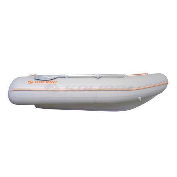 Kolibri KM-360DSL (Колібрі КМ-360ДСЛ) надувний кільовий човен світло-сірий + фанерний пайол, фото kolibri.com.ua №3