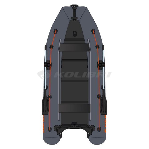 Kolibri KM-360DSL (Колібрі КМ-360ДСЛ) надувний кільовий човен темно-сірий (стандарт) + фанерний пайол, фото kolibri.com.ua №7