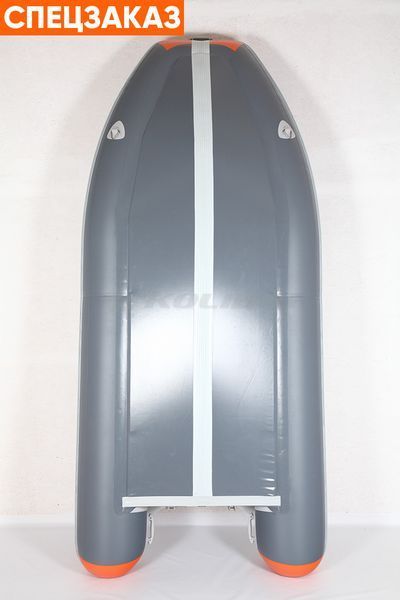 Kolibri KM-360DSL (Колібрі КМ-360ДСЛ) надувний кільовий човен темно-сірий з помаранчевим + фанерний пайол, фото kolibri.com.ua №4