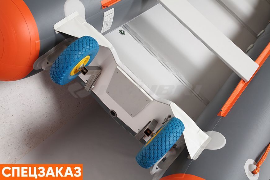 Kolibri KM-360DSL (Колібрі КМ-360ДСЛ) надувний кільовий човен темно-сірий з помаранчевим + фанерний пайол, фото kolibri.com.ua №11