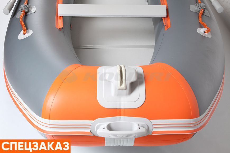 Kolibri KM-360DSL (Колібрі КМ-360ДСЛ) надувний кільовий човен темно-сірий з помаранчевим + фанерний пайол, фото kolibri.com.ua №6