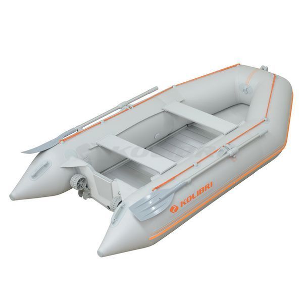 Kolibri KM-360D Profy (Колібрі КМ-360Д Профі) надувний кільовий човен світло-сірий + фанерний пайол, фото kolibri.com.ua №2