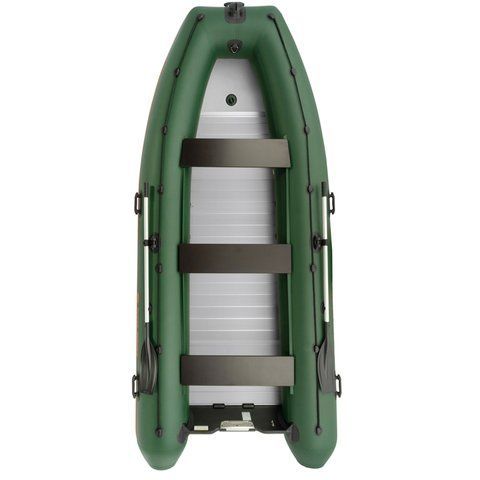 Kolibri KM-400DSL (Колібрі КМ-400ДСЛ) надувний кільовий човен темно-зелений + алюмінієвий пайол, фото kolibri.com.ua №1