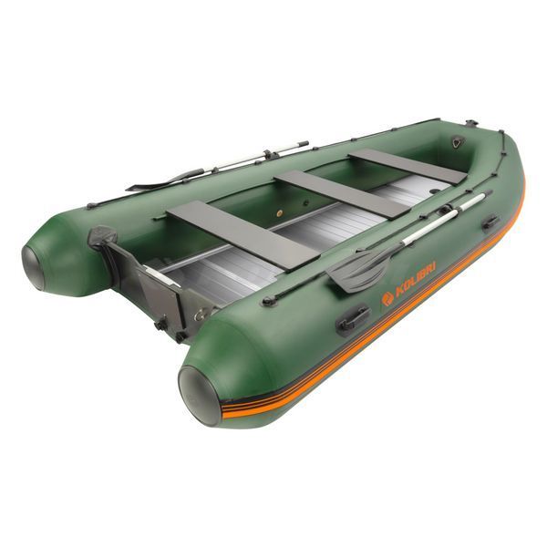 Kolibri KM-400DSL (Колібрі КМ-400ДСЛ) надувний кільовий човен темно-зелений + алюмінієвий пайол, фото kolibri.com.ua №12