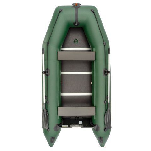 Kolibri KM-330D Profy (Колібрі КМ-330Д Профі) надувний кільовий човен темно-зелений + фанерний пайол, фото kolibri.com.ua №1