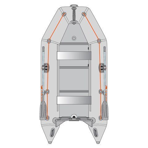 Kolibri KM-300D Profy (Колібрі КМ-300Д Профі) надувний кільовий човен світло-сірий + фанерний пайол, фото kolibri.com.ua №1