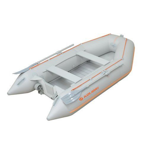 Kolibri KM-300D Profy (Колібрі КМ-300Д Профі) надувний кільовий човен світло-сірий + алюмінієвий пайол, фото kolibri.com.ua №1